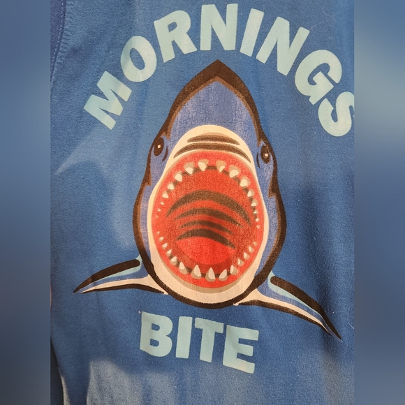 Boys Sleeveless Shark T-shirt - Mornings Bite - Medium 7/8 - Picture 5 of 6